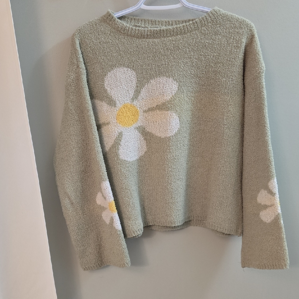 Sadie & Sage Daisy Knit Sweater in Sage Green